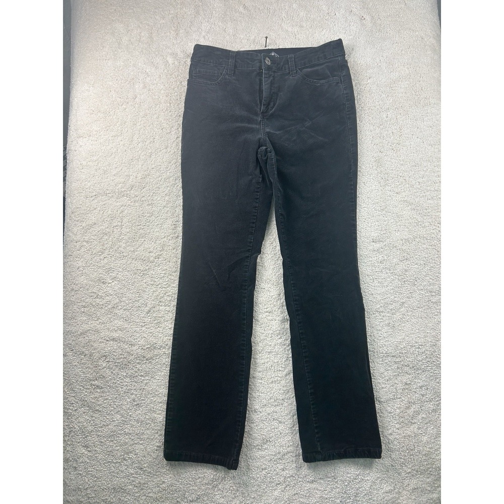 St.‎ John's Bay Black Corduroy Chino Pants Boot Cut STRETCH Womens Size 10 Boho